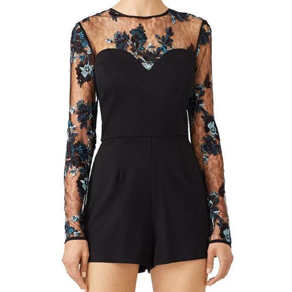 Amanda Uprichard Floral Lace Romper L - Picture 1 of 12